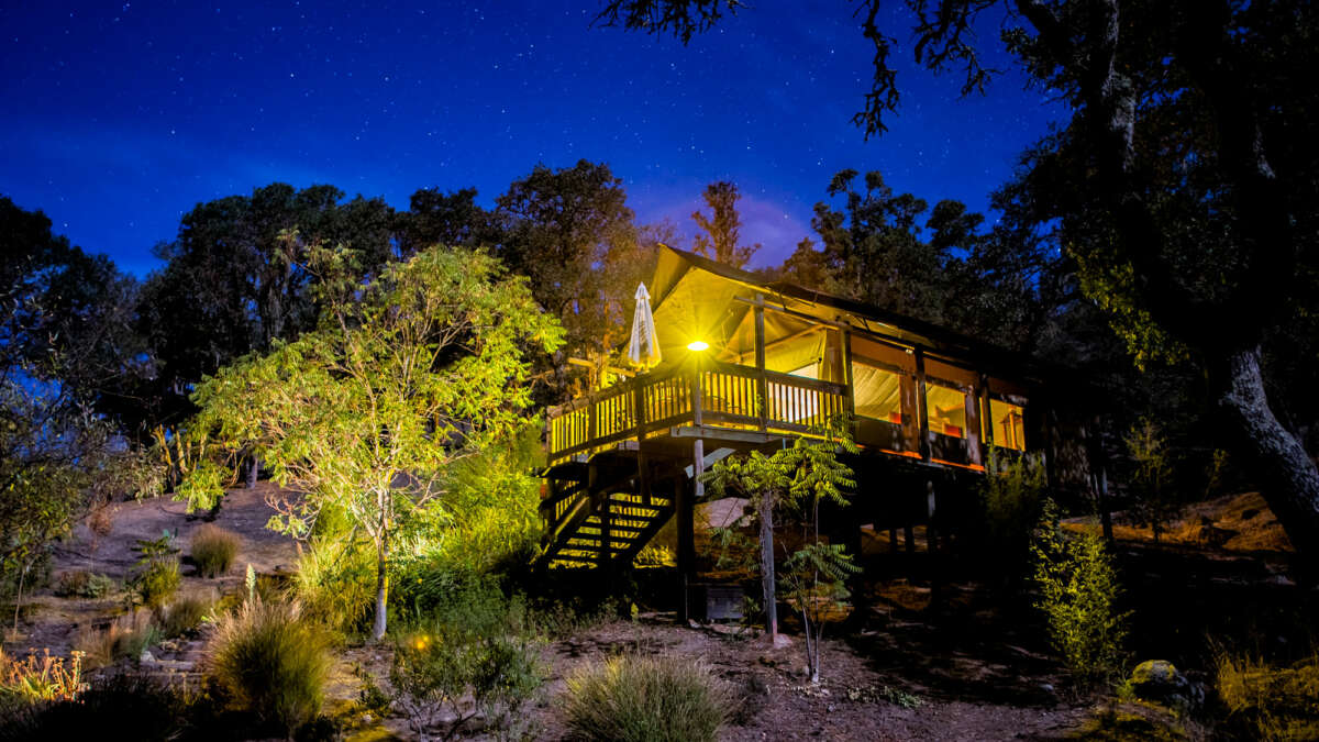 Tent Cabin at Night